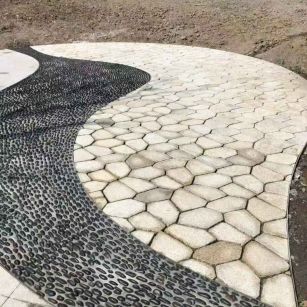 丽水 黄金麻冰裂纹地铺石工地铺装案例