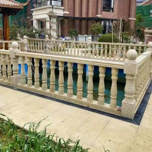 丽水黄金麻花岗岩石材栏杆，扶手，将军柱，花瓶柱
