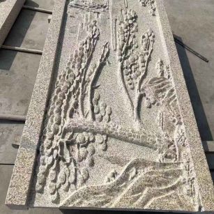 丽水 黄金麻雕刻板浮雕迎客松