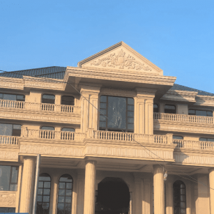 丽水黄金麻别墅外墙干挂石材效果示例