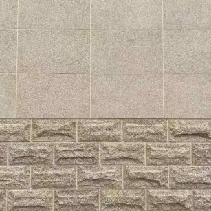 丽水 黄金麻自然面蘑菇石配荔枝面干挂