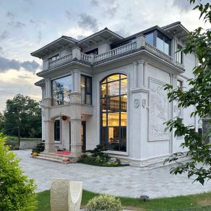 丽水 白麻花岗岩私人别墅干挂石材豪华定制