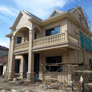 丽水 黄金麻花岗岩石材私人别墅雕花门楼柱阳台栏杆