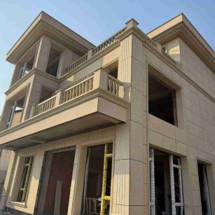 丽水 黄金麻花岗岩石材荔枝面外墙干挂效果展示