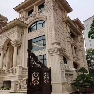 丽水 黄金麻花岗岩别墅外墙干挂效果展示