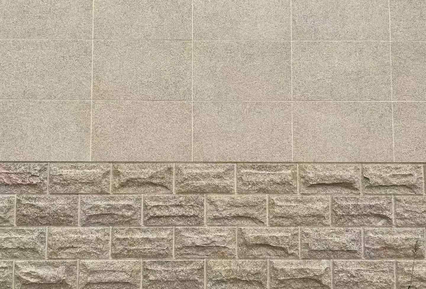 丽水 黄金麻自然面蘑菇石配荔枝面干挂