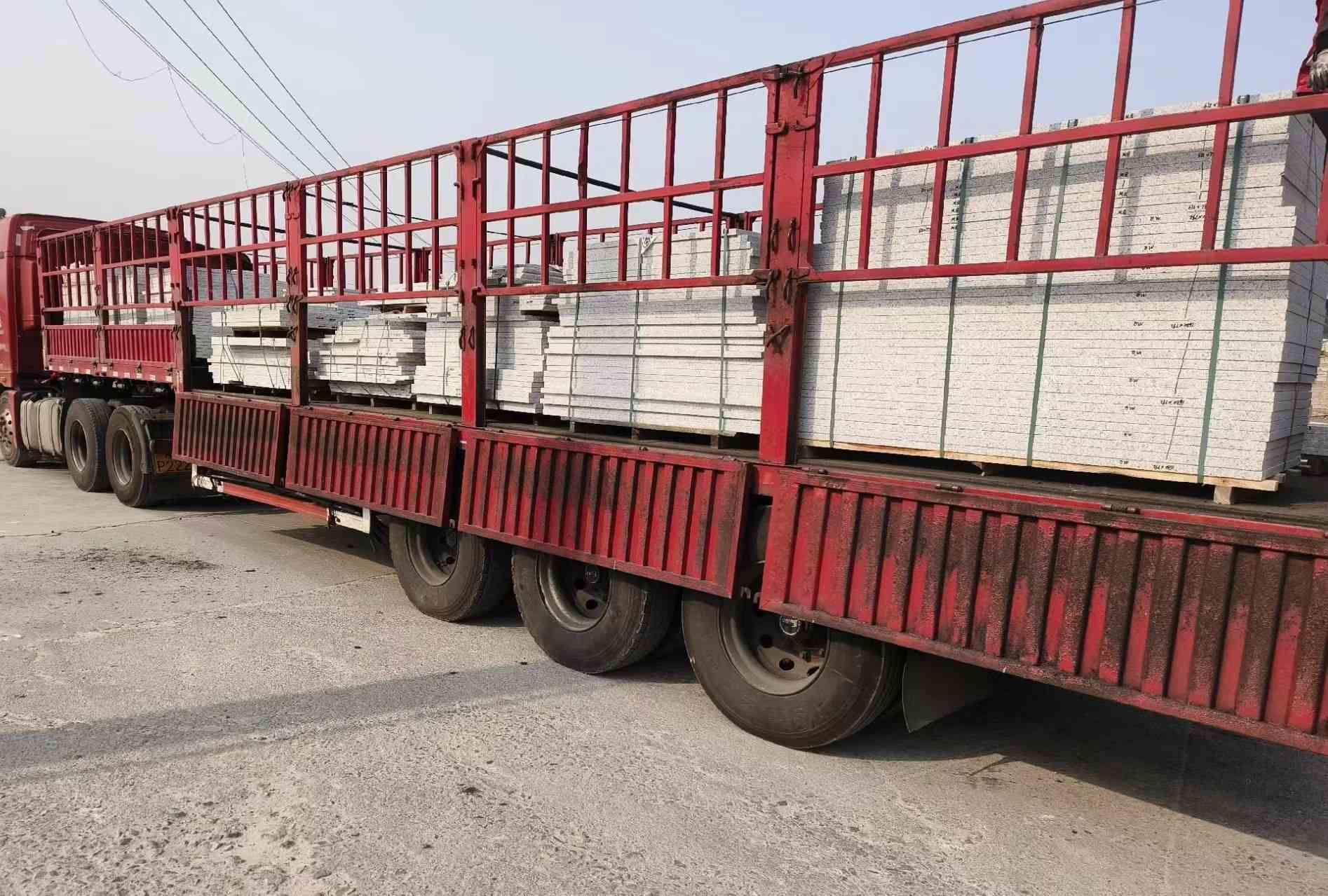 丽水 白麻荔枝面外墙干挂，工厂装车日常