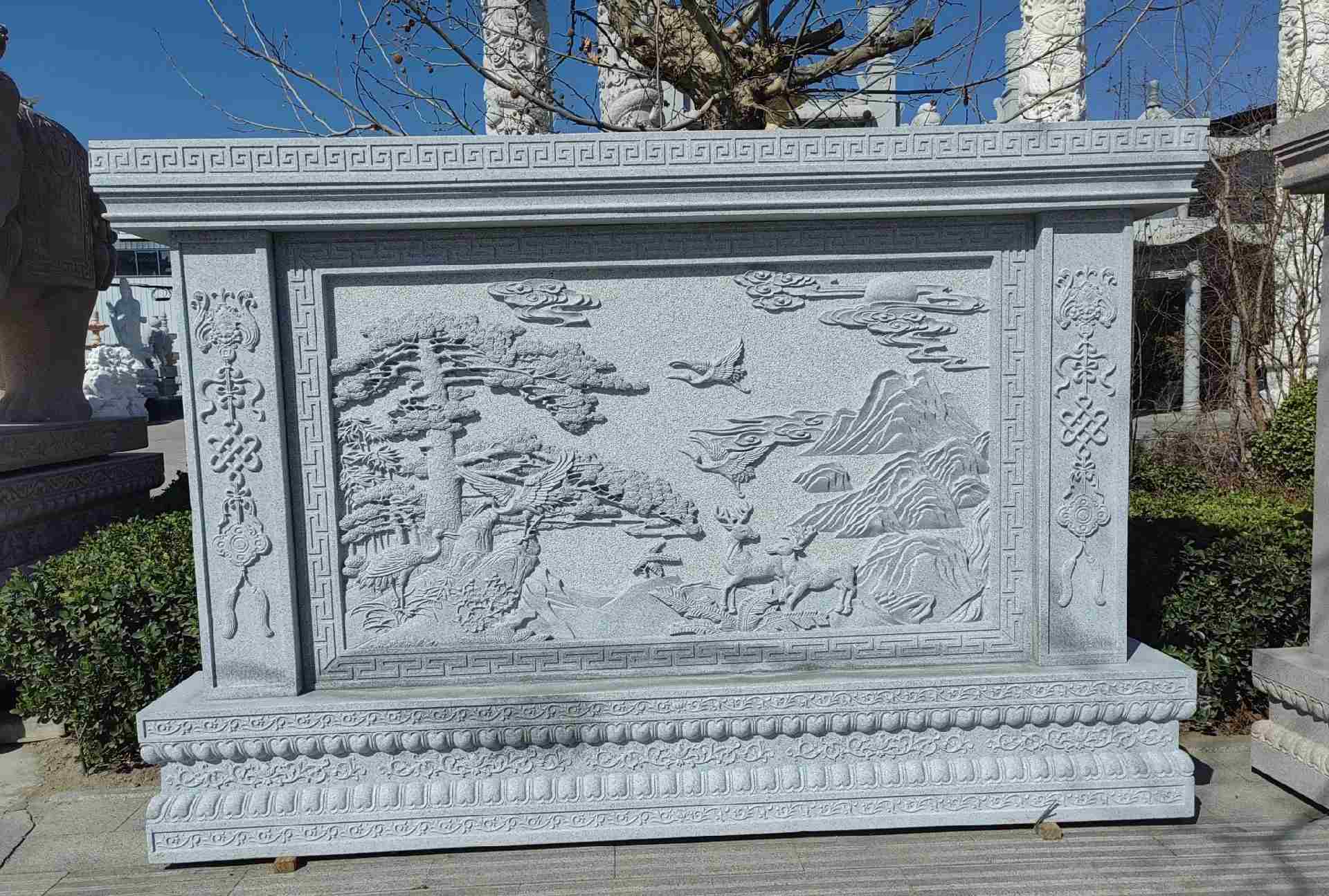 丽水 芝麻白大型照壁，屏风，影壁