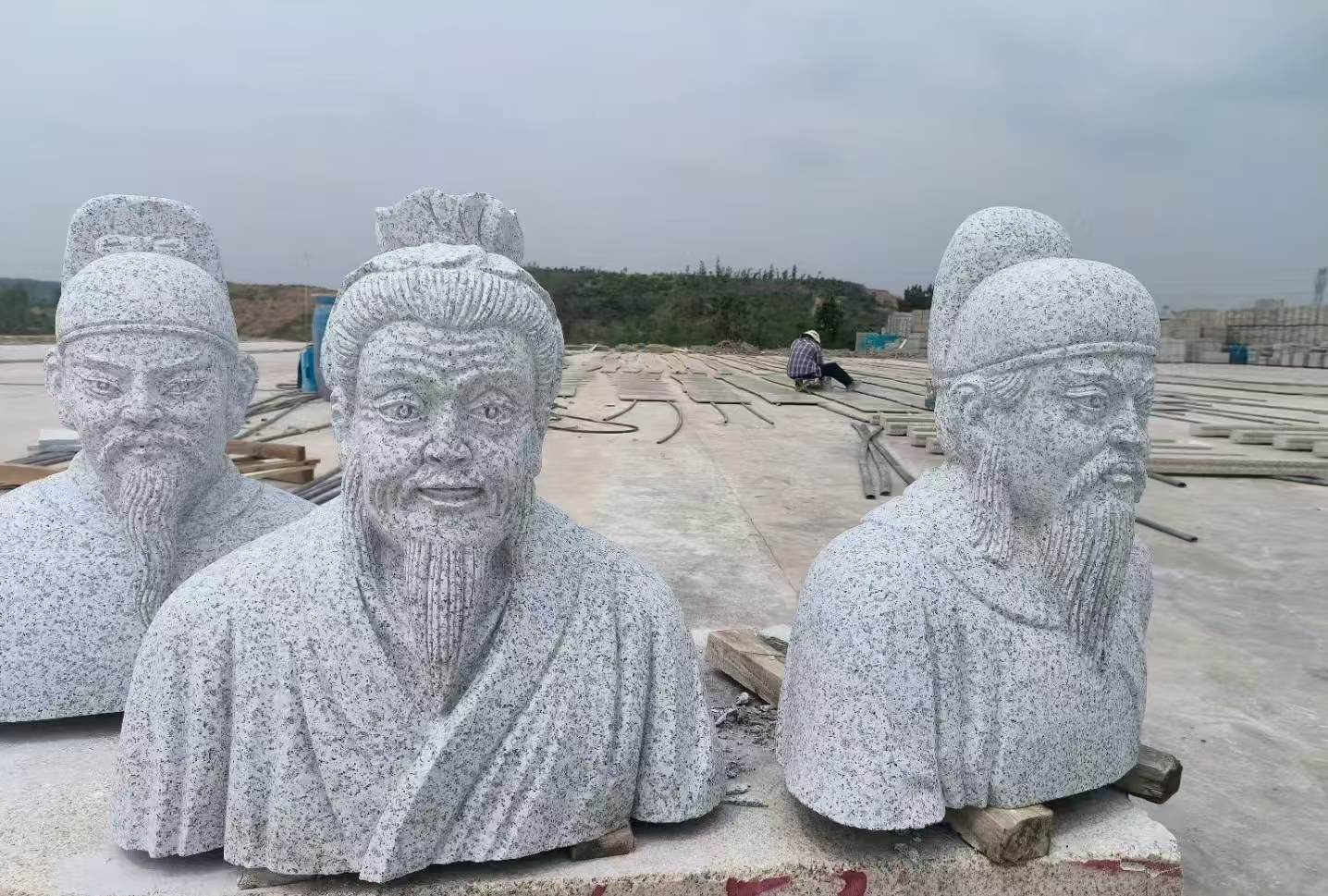 丽水 白麻花岗岩石材人物立体雕刻