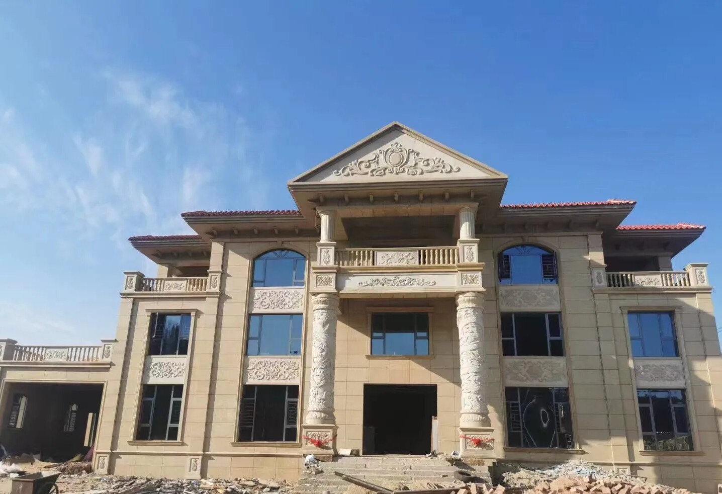 丽水 黄金麻花岗岩别墅外墙干挂