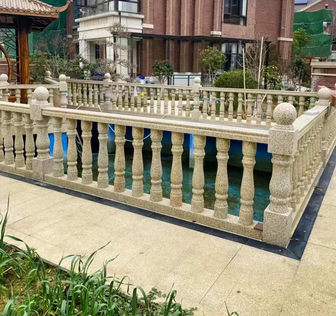 丽水黄金麻花岗岩石材栏杆，扶手，将军柱，花瓶柱